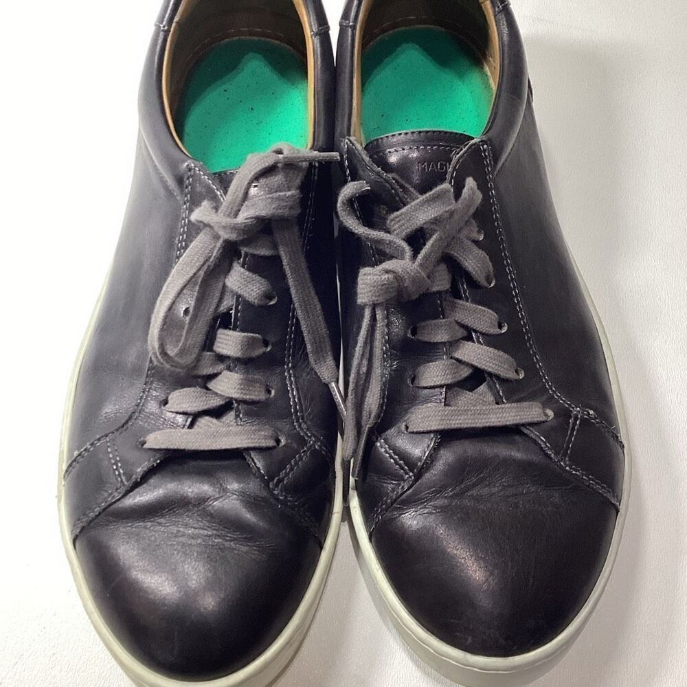 Magnanni Costa Black Leather Low Top Sneakers Men’s Size 11 - Picture 4 of 12